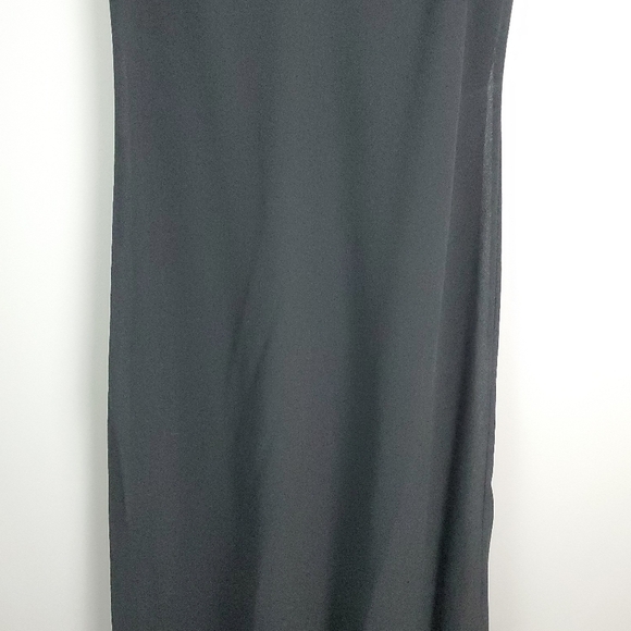 Jessica McClintock Bridal Black Asymmetrical Hem Beaded Strap Dress Vintage 6 - Picture 3 of 12